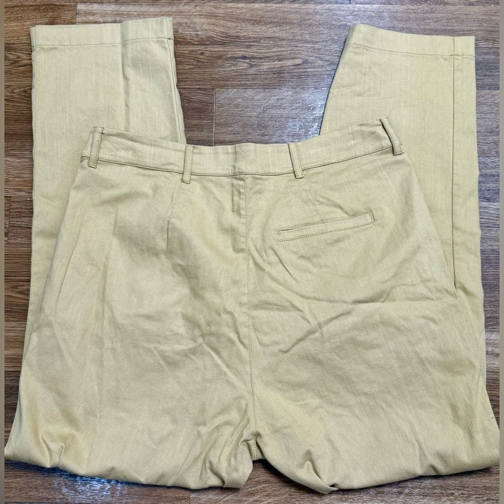 For Days Organic Cotton High Waist Mustard Yellow Preppy Casual Pants L Euc — image 4 of 8